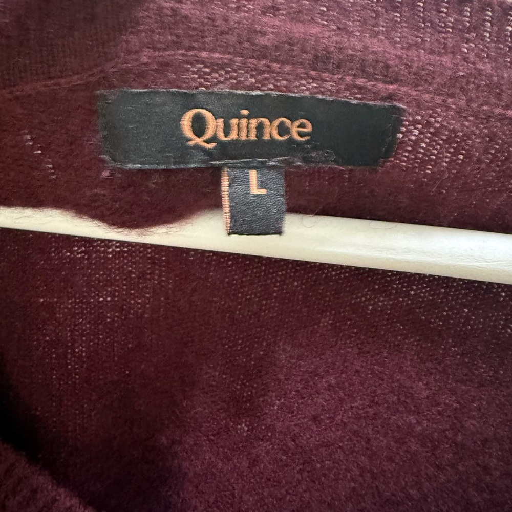Quince  cashmere Women's V-Neck Sweater in Deep Plum - Picture 2 of 5